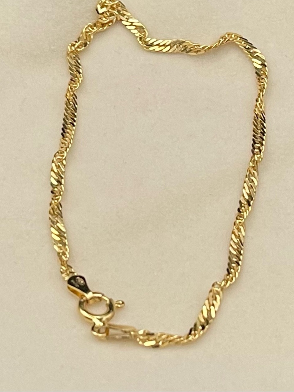 Vintage Milor Italy .925 gold vermeil diamond cut twisted chain bracelet 7.5”